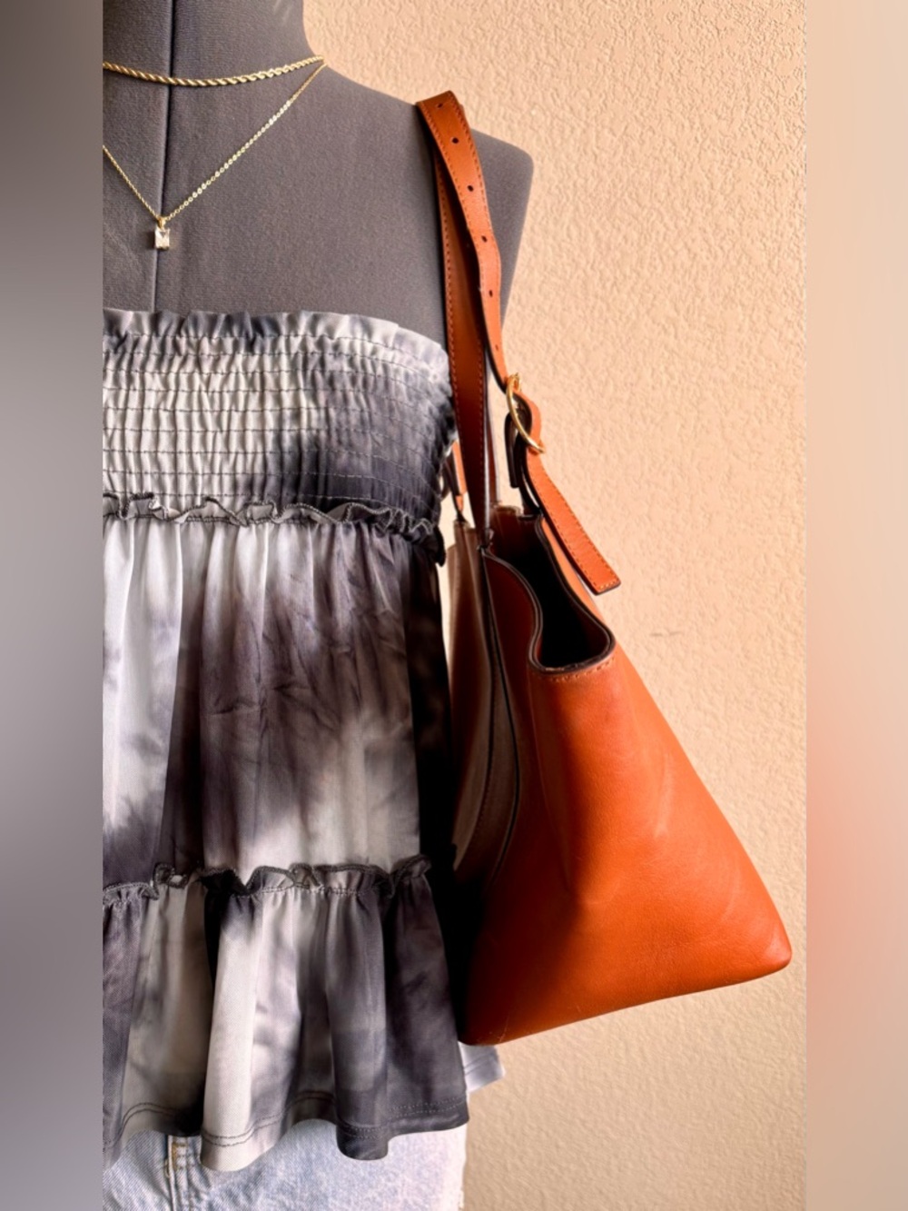 LDT Tatum Tote Bag Purse Brown Leather - Picture 2 of 16